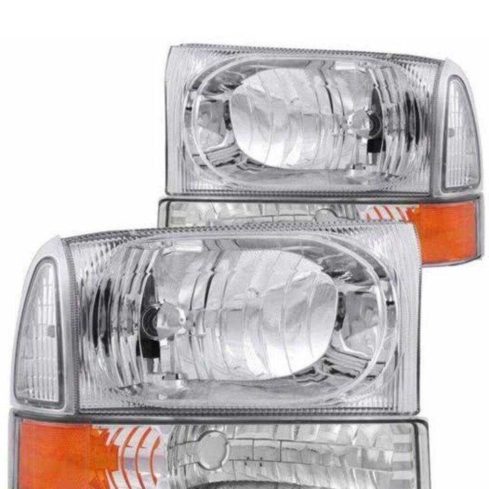 New. Anzo USA 111081 Ford Chrome with Corner Amber Headlight Assembly - (Sold in